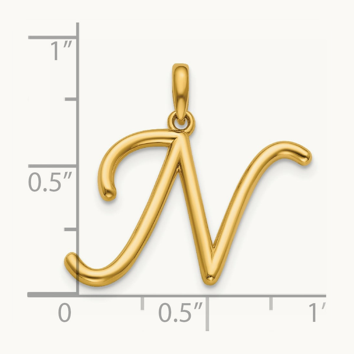 Fancy Letter N, 14K Yellow Gold