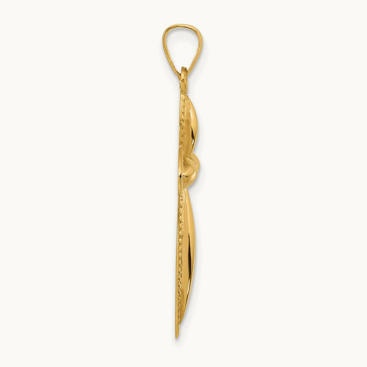 Polished and Beaded Hollow Edge Passion Cross Pendant — 31.5mm