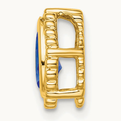 Pear Sapphire Chain Slide, 14K
