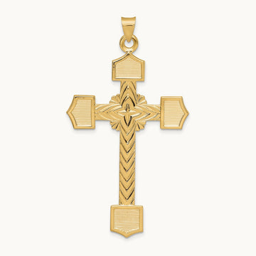 Polished Solid Fancy Design Cross Pendant — photo set