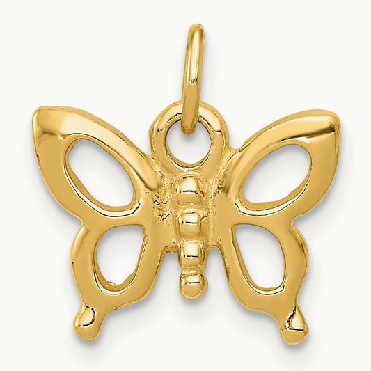 Solid Polished Butterfly Charm, 14K