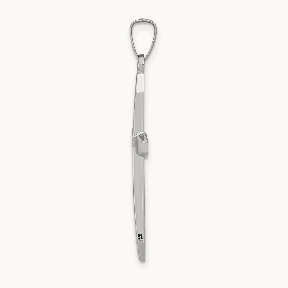 Polished Cross Pendant, 14K White Gold