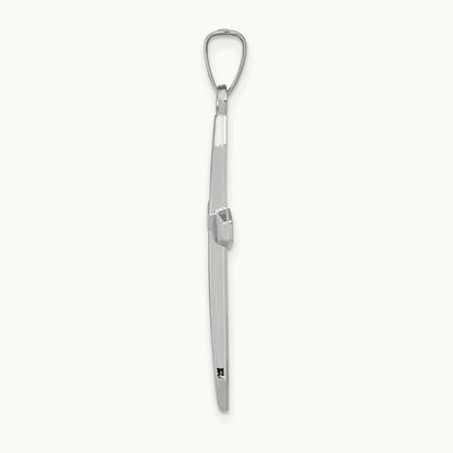 Polished Cross Pendant, 14K White Gold