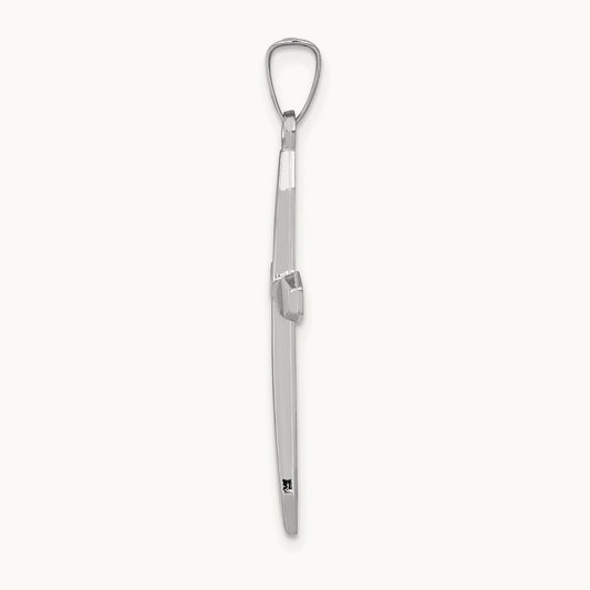 Polished Cross Pendant, 14K White Gold