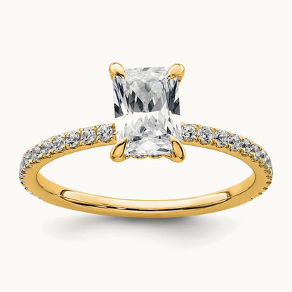 Solitaire with Flair Engagement Ring, 1.25-2.25 ct tw Lab-Grown Diamond — 1 1/3 ct, VS/SI (Great), 14K Yellow Gold