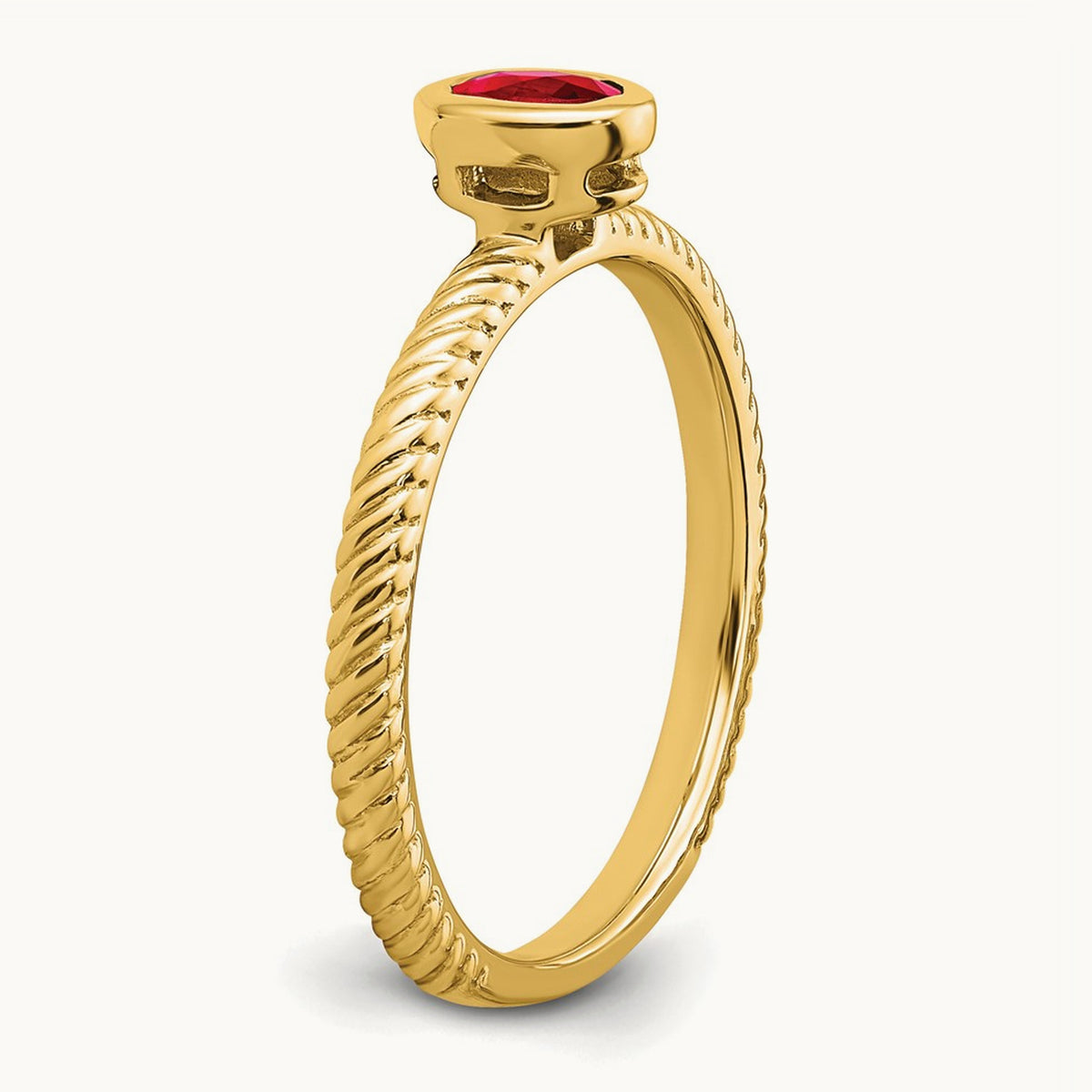 Oval Bezel Ruby Ring, 14K