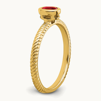 Oval Bezel Ruby Ring, 14K
