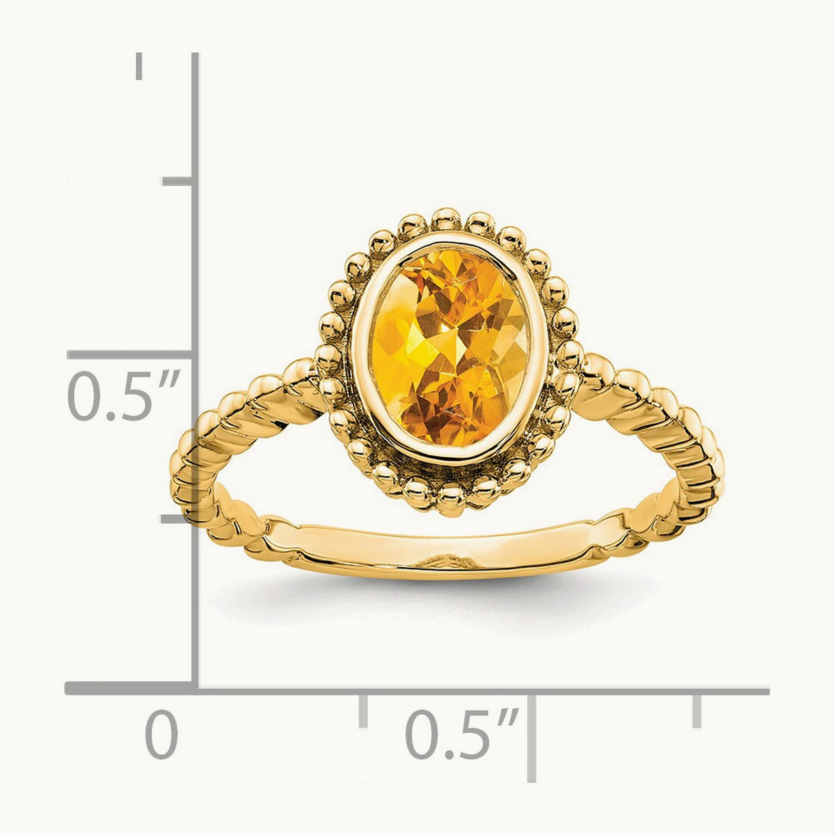 Oval Citrine Ring, 14K
