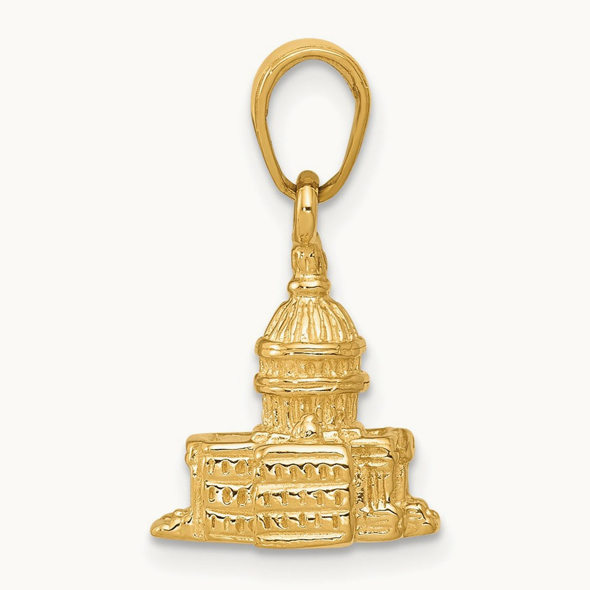 3D Washington D.C. Capital Building Pendant, 14K