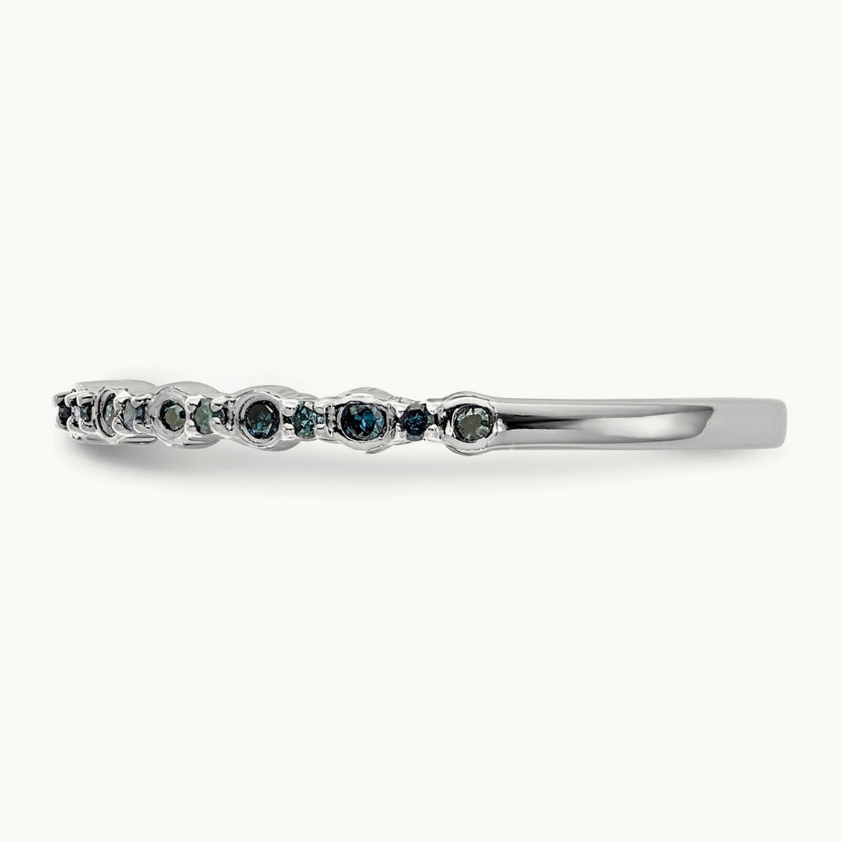 Blue Diamond Band, 14K White Gold