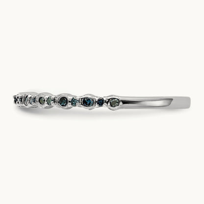 Blue Diamond Band, 14K White Gold