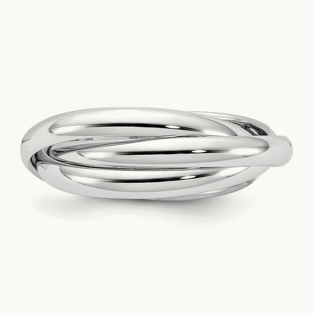 Polished Rolling Ring — 14K White Gold
