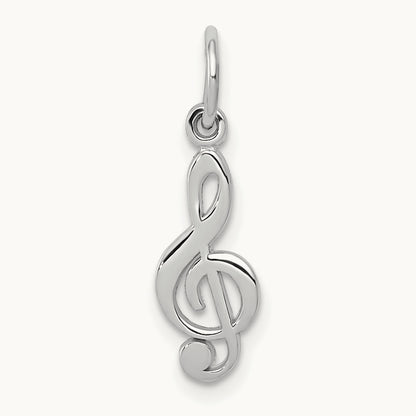 Treble Clef Charm — 14K White Gold