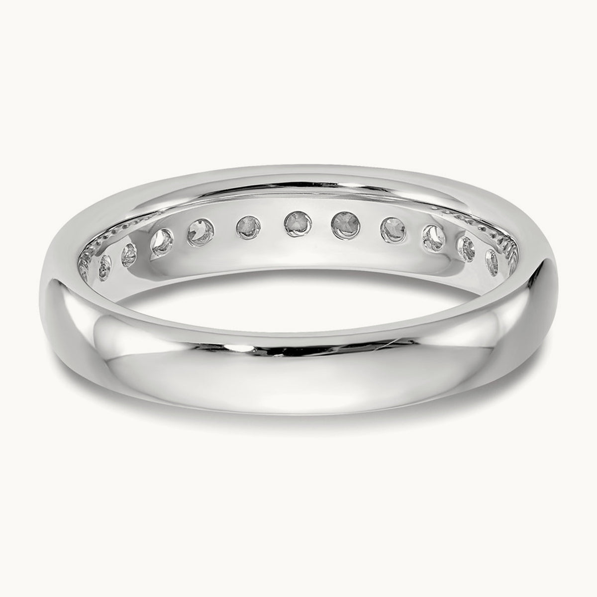11-Stone Diamond Channel Band, 14K White Gold