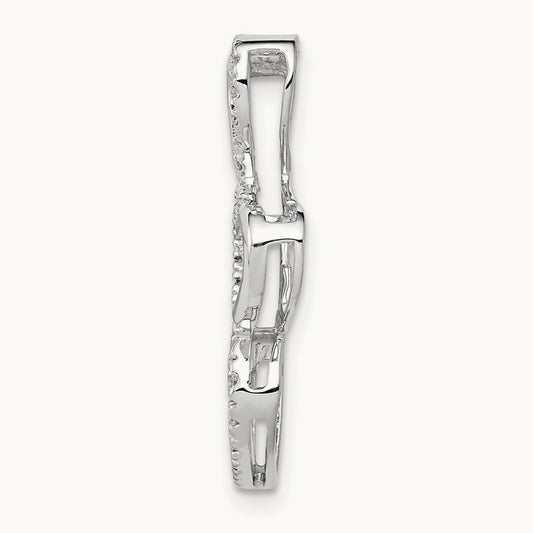 1/10ct. Diamond Triple Heart Chain Slide, 14K White Gold