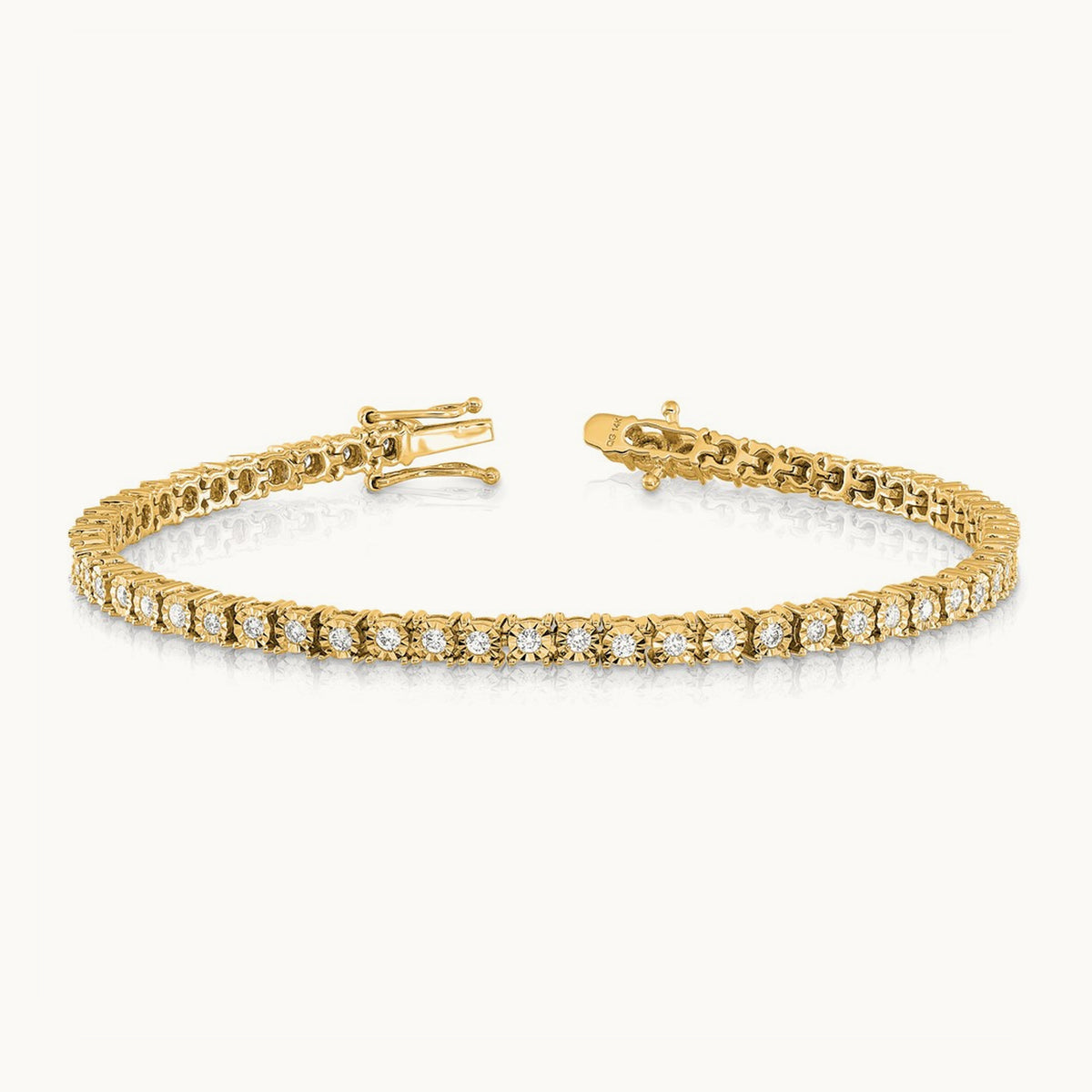 Illusion Setting Diamond Bracelet — 14K Yellow Gold