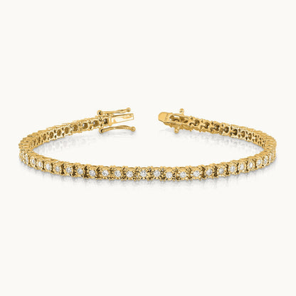 Illusion Setting Diamond Bracelet — 14K Yellow Gold