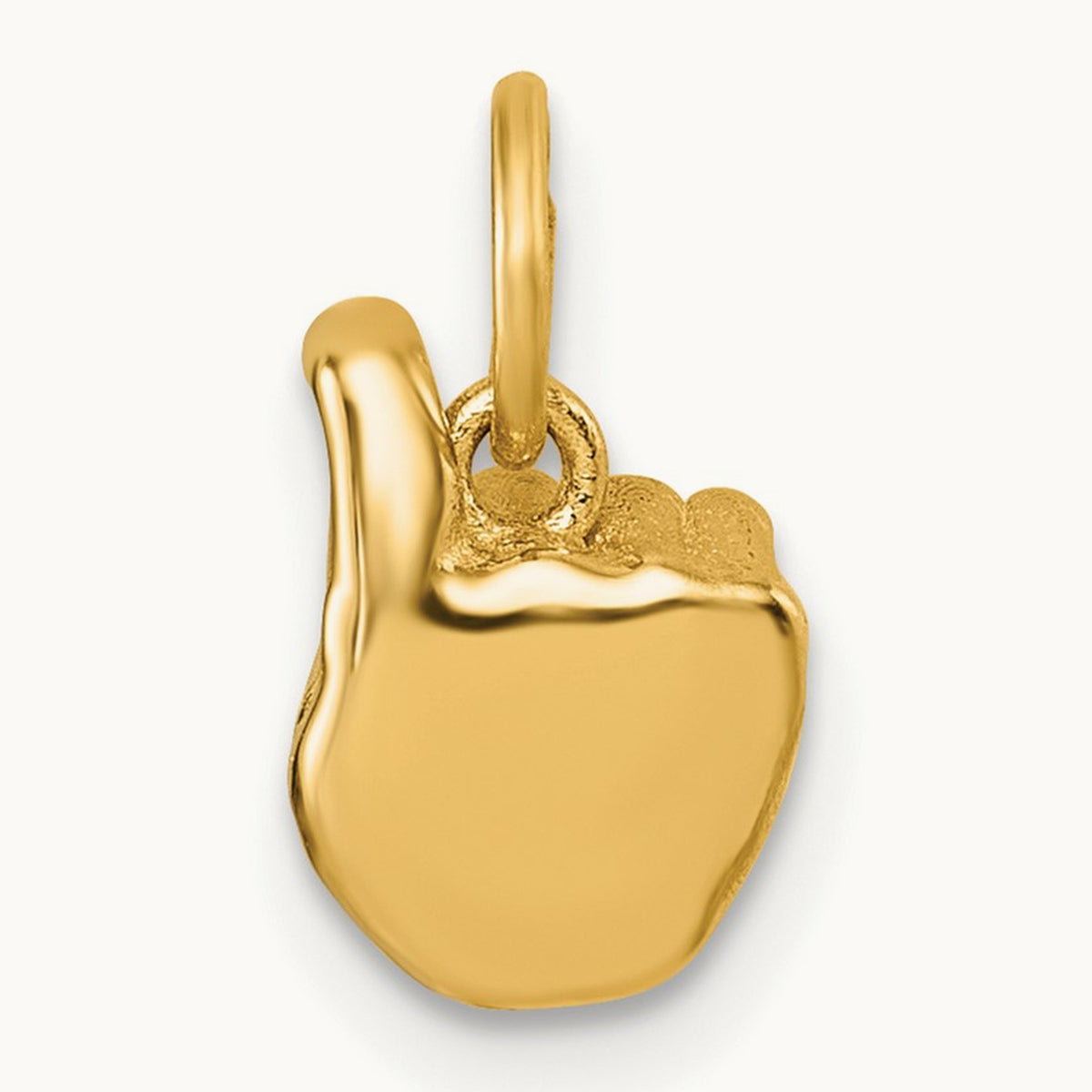 American Sign Language Alphabet Fingerspelling Sign X Pendant, 14K