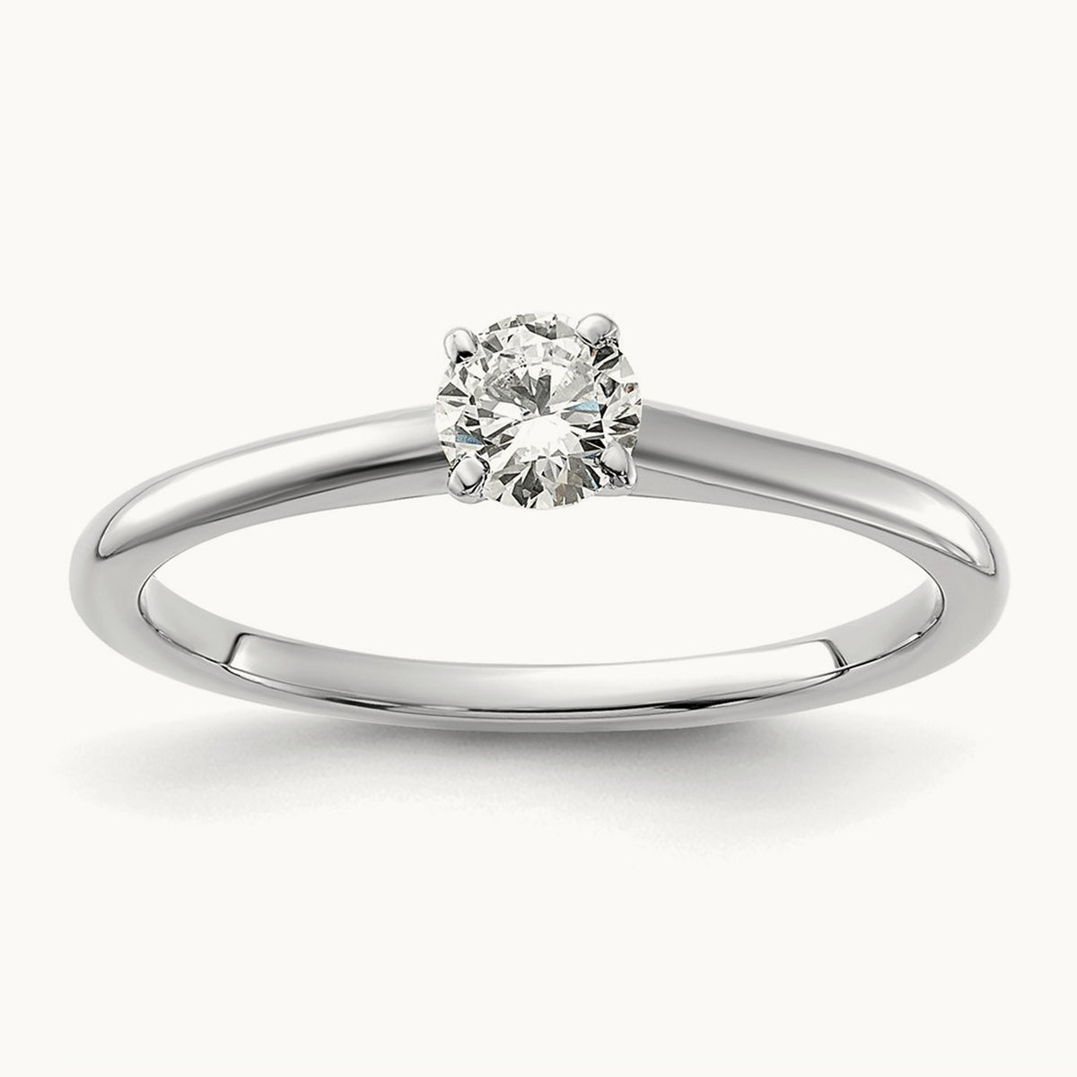 Round Solitaire Engagement Ring, 0.25-5.00 ct tw Lab-Grown Diamond — 1/3 ct, 14K White Gold