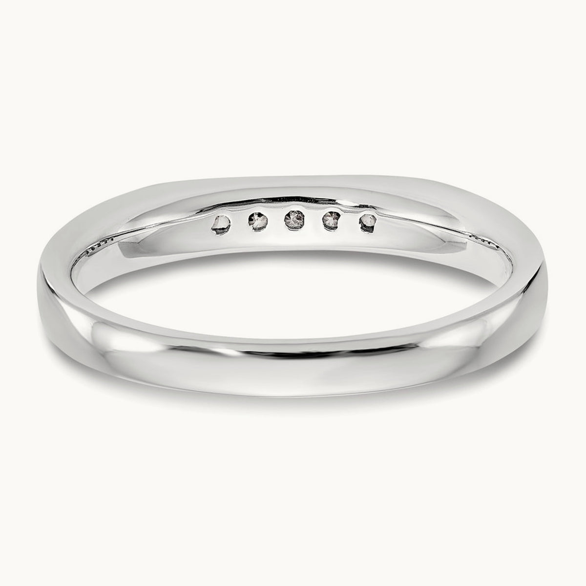 5-Stone Diamond Channel Band, 14K White Gold