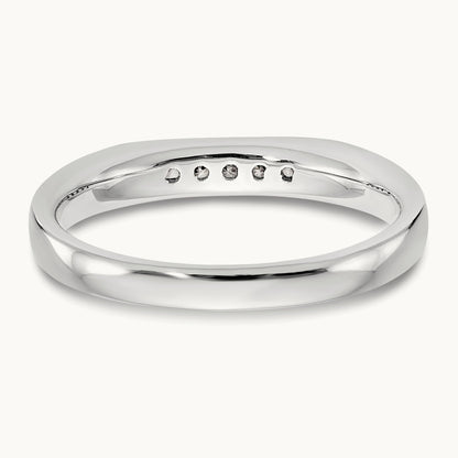 5-Stone Diamond Channel Band, 14K White Gold