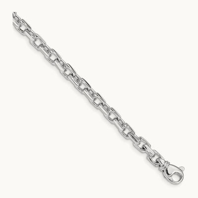Hand-polished Link Bracelet, 4.6mm, 14K White Gold