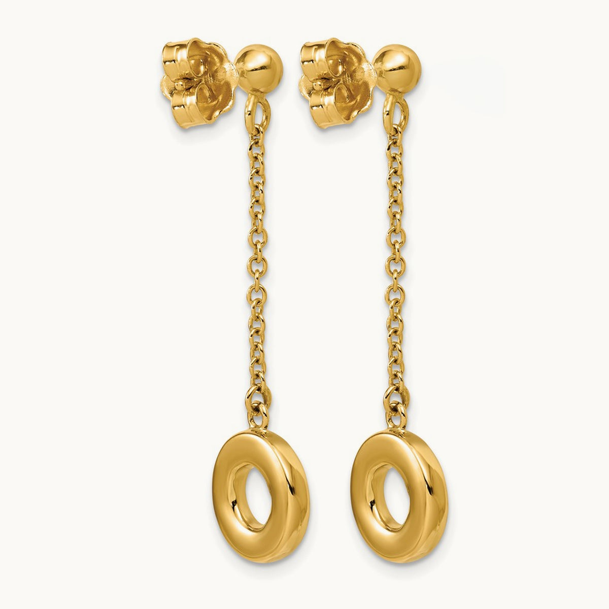 Polished Circle Dangle Post Earrings — Leslie's — photo set