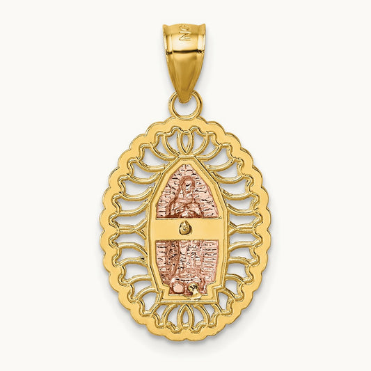 Polished Guadalupe Pendant, 14K Two-tone with White Rhodium