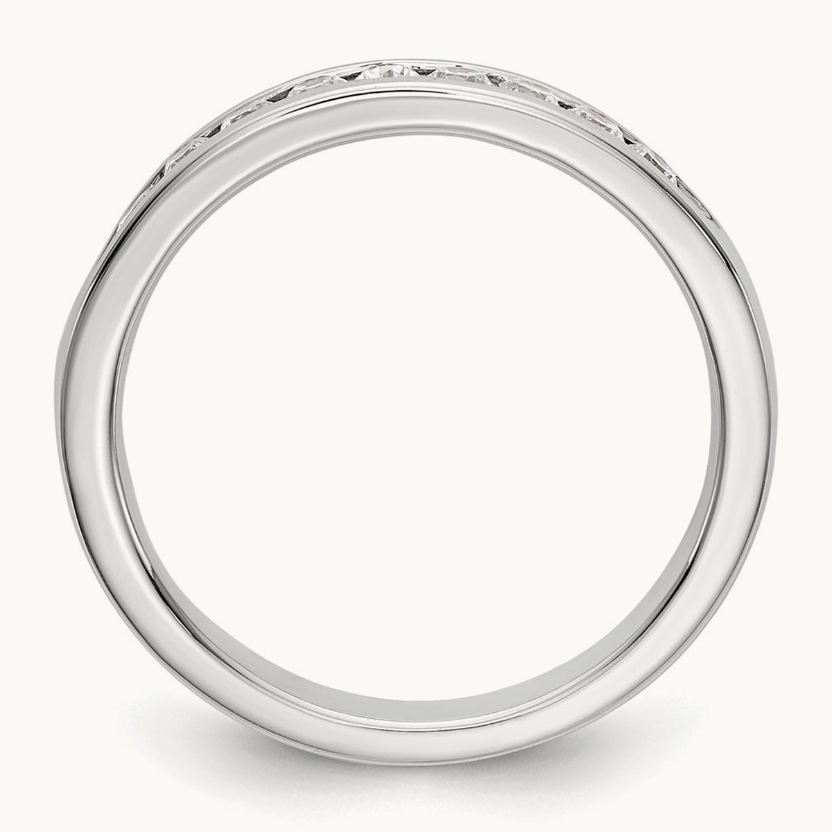 9- Stone Ladies Band Mounting, 2mm, 14K White Gold