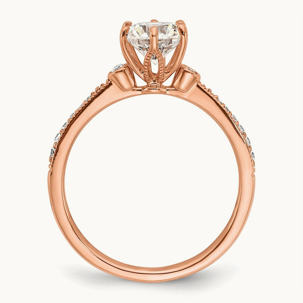 Round Semi-Mount Engagement Ring — 1 ct, 7