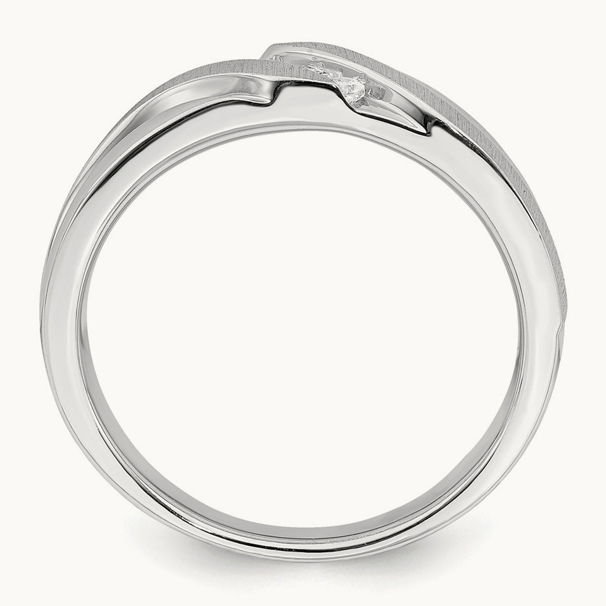 Men's Diamond Band, 14K White Gold