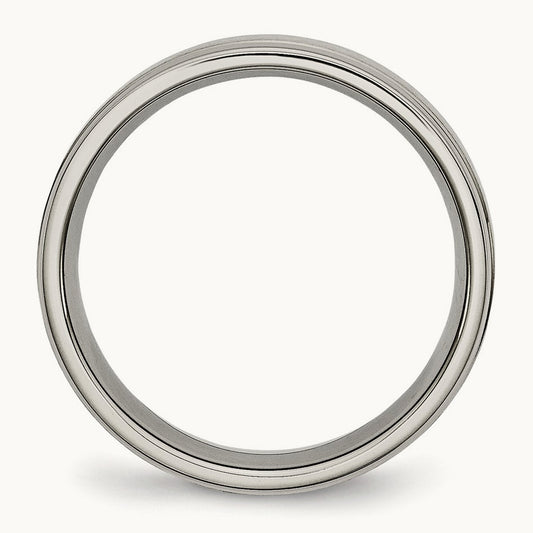 Brushed Center Ridged Edge Band — photo set