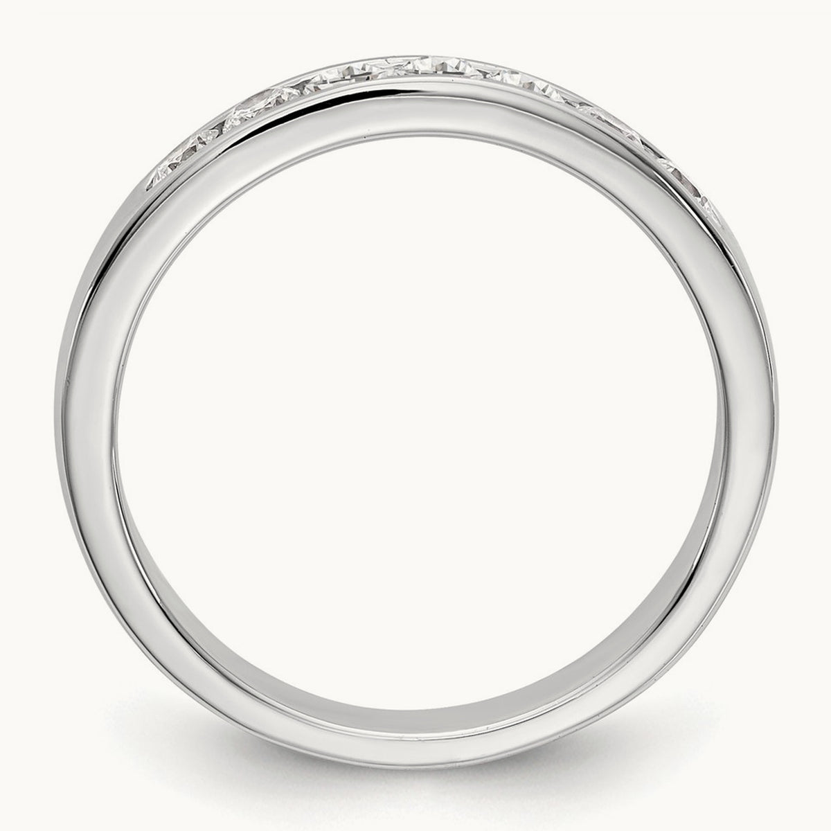 7-Stone Diamond Channel Band, 14K White Gold