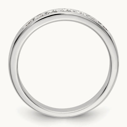 7-Stone Diamond Channel Band, 14K White Gold