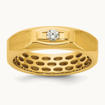 Setting: IB Goodman Men's Satin Diamond Ring Mounting, 14K Gold — 14K Yellow Gold