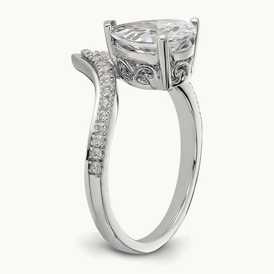 Asymmetric Pear Semi-Mount Engagement Ring, 0.20 ct tw