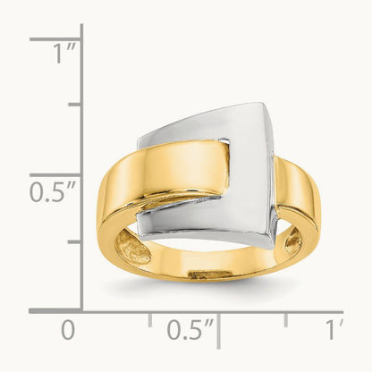 Polished Buckle Ring, 14K Two-tone