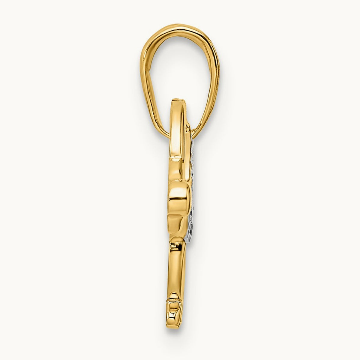 Diamond-cut Dachshund Pendant, 14K with White Rhodium