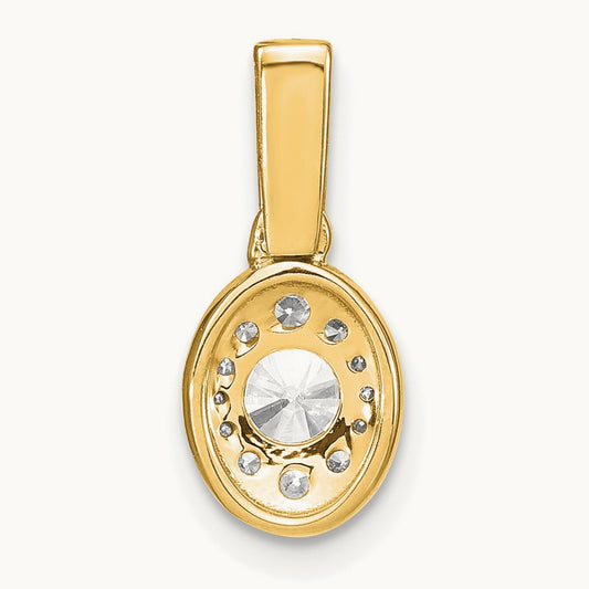 Oval Vintage Pendant, 0.50 ct tw Lab-Grown Diamond — 14K Yellow Gold