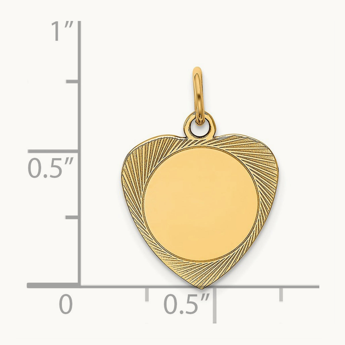Etched .013 Gauge Engravable Heart Disc Charm — photo set
