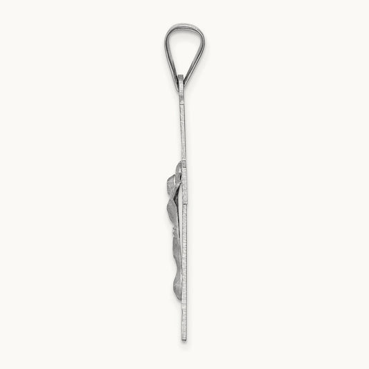 Crucifix Pendant, 14K White Gold