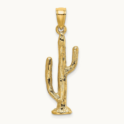 3-D Saguaro Cactus Charm, 14K