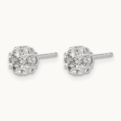 Cluster Stud Earrings, 0.50 ct tw Lab-Grown Diamond