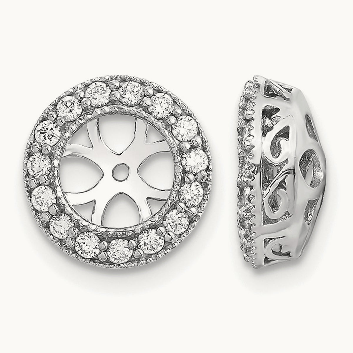 AA Diamond Earring Jacket, 14K White Gold