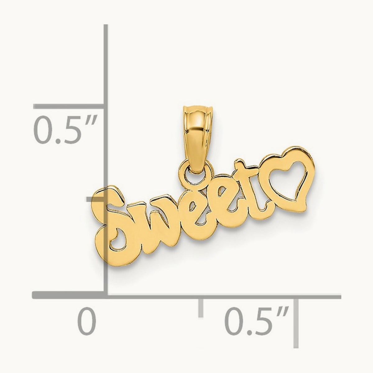 Sweet Heart Charm, 14K