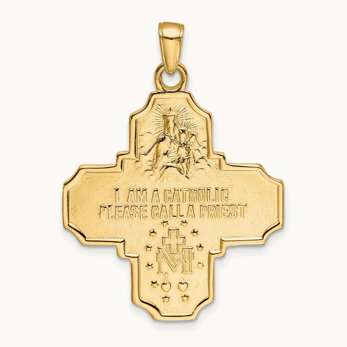 Four-Way Medal Pendant — 14K Yellow Gold, 39.25mm