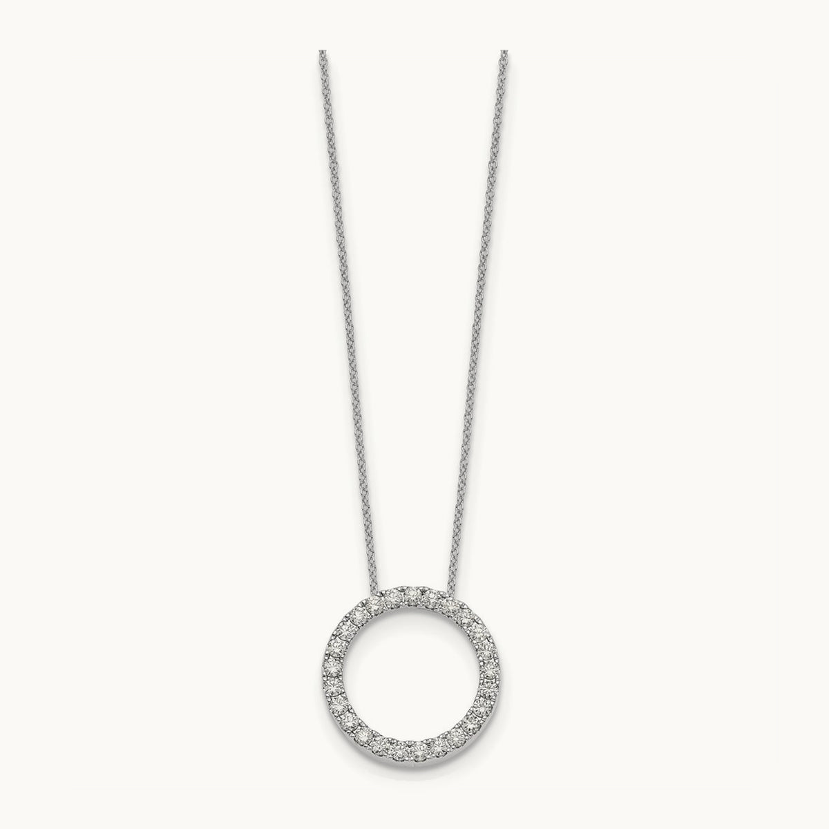 Diamond Circle 18 inch Necklace — 14K White Gold, 1 ct