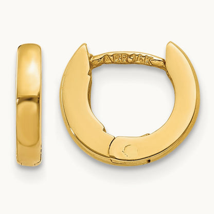 Polished Round Hinged Hoop Earrings