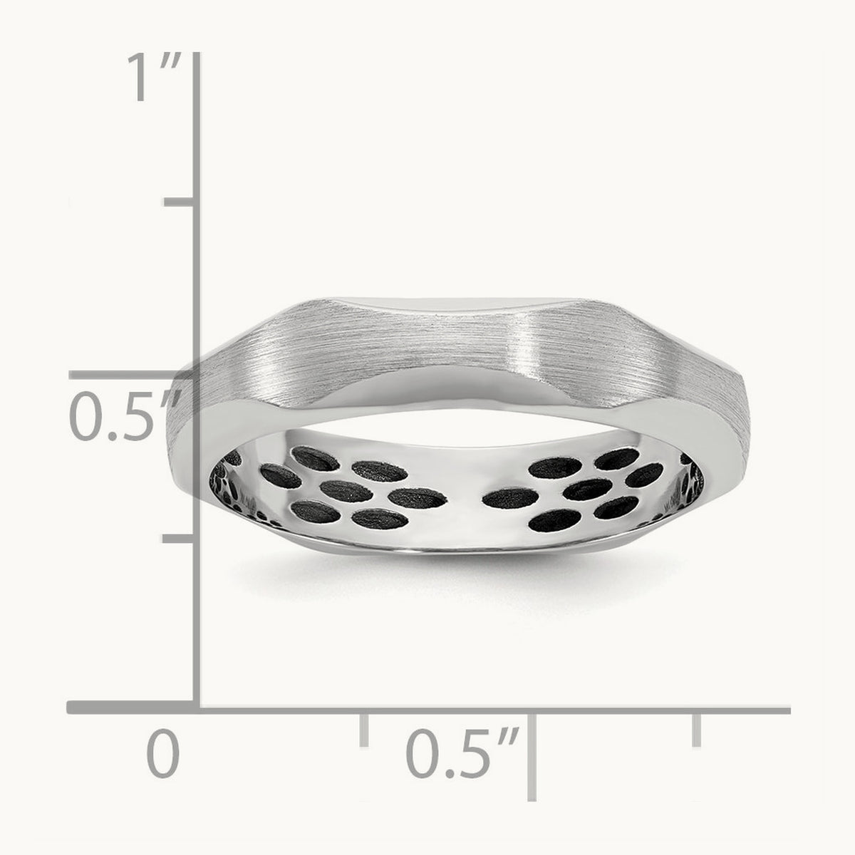 IB Goodman Men's Satin Ring, 4.7mm — 14K White Gold