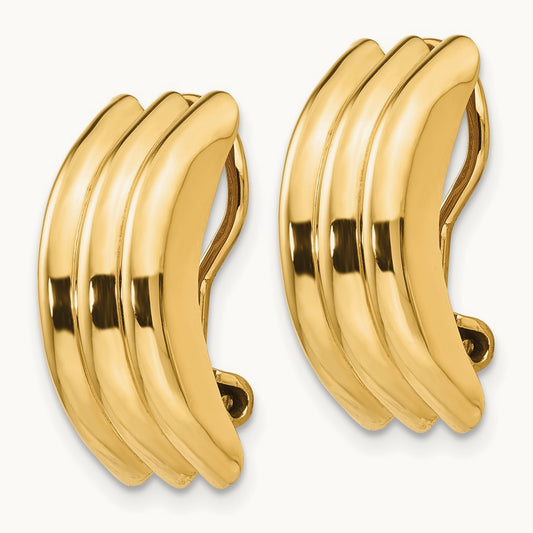 Omega Clip Non-pierced Earrings, 14K